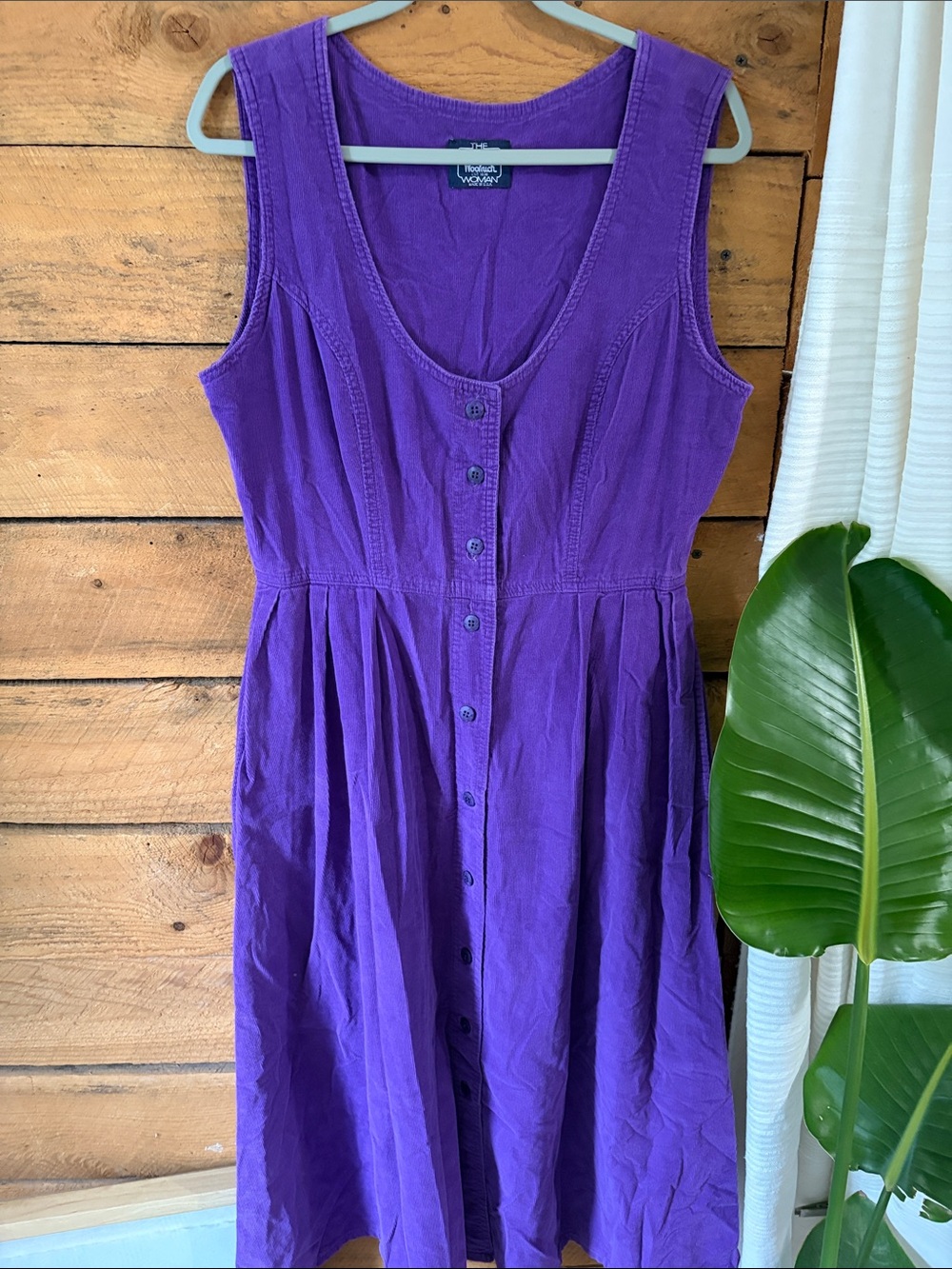 Woolrich Vibrant Purple Sleeveless Button-Front Midi Dress
